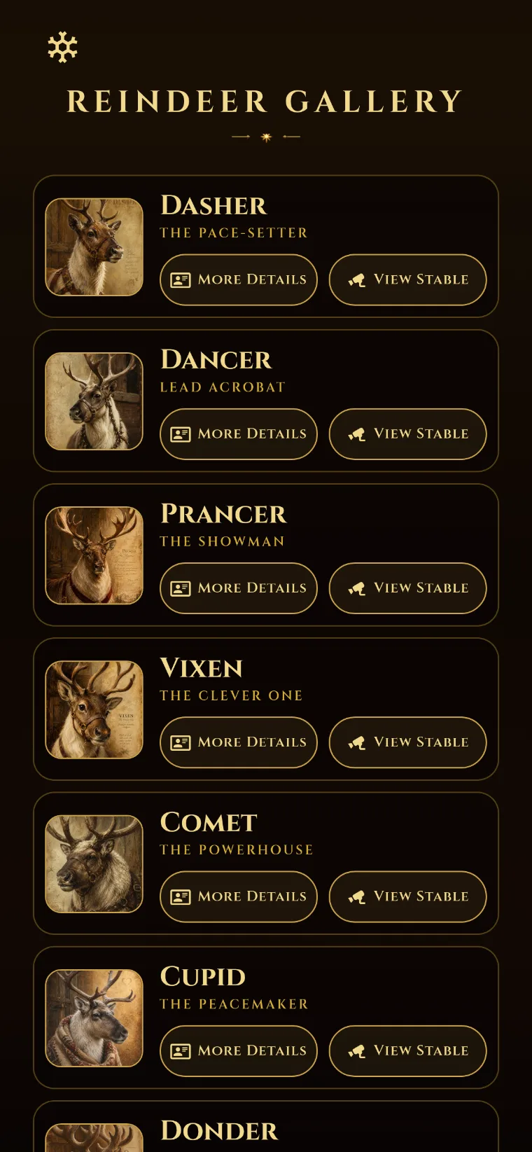 Reindeer Gallery screen